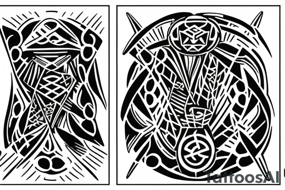 "Non deficere" writes with the Poseidons trident tattoo idea