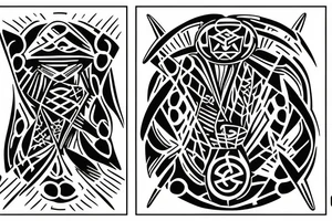 "Non deficere" writes with the Poseidons trident tattoo idea