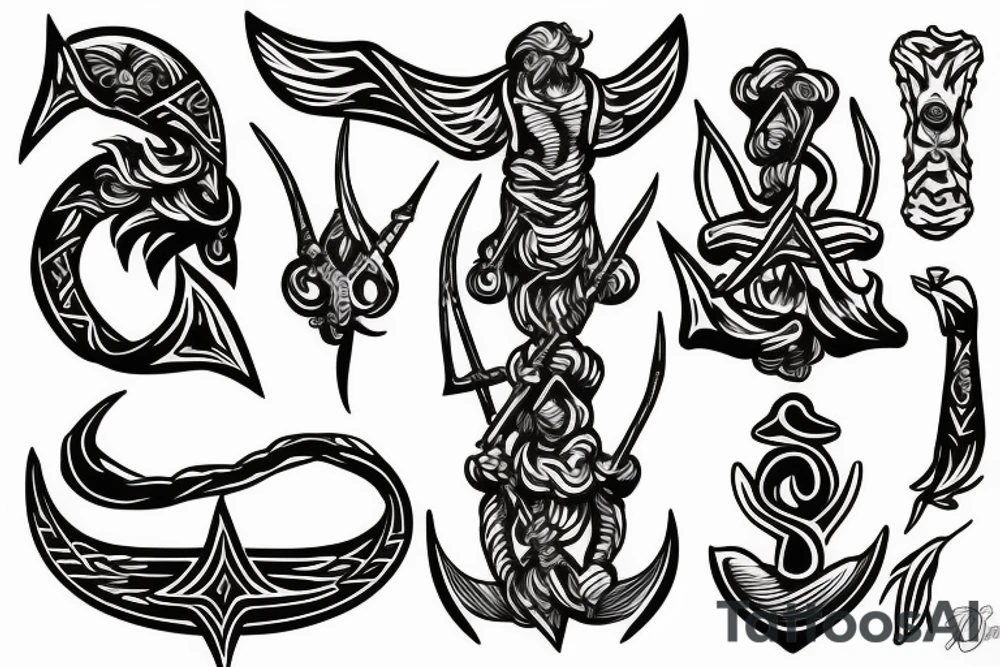 Poseidon's trident tattoo idea