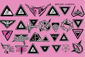 Pink triangle with biohazard sign tattoo idea
