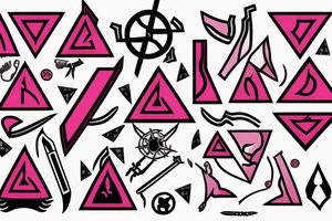 Pink triangle with biohazard sign tattoo idea