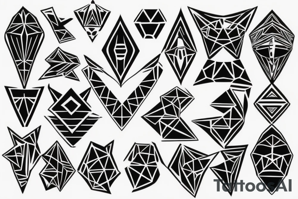 Geometric pattern for the neck tattoo idea