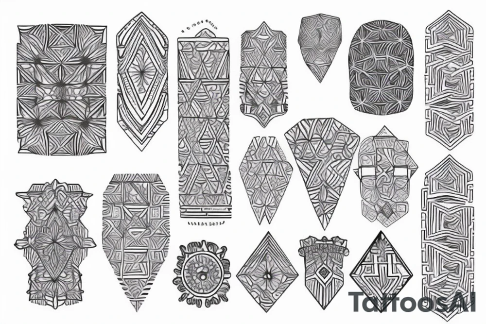 Geometric pattern for the neck tattoo idea