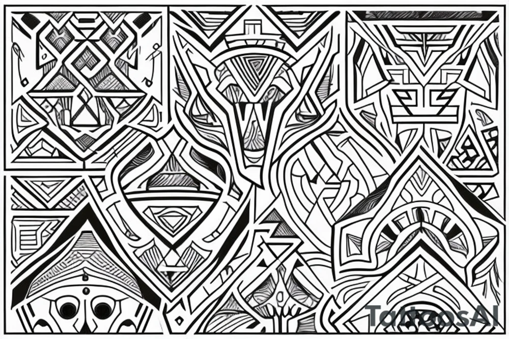 Geometric pattern for the neck tattoo idea
