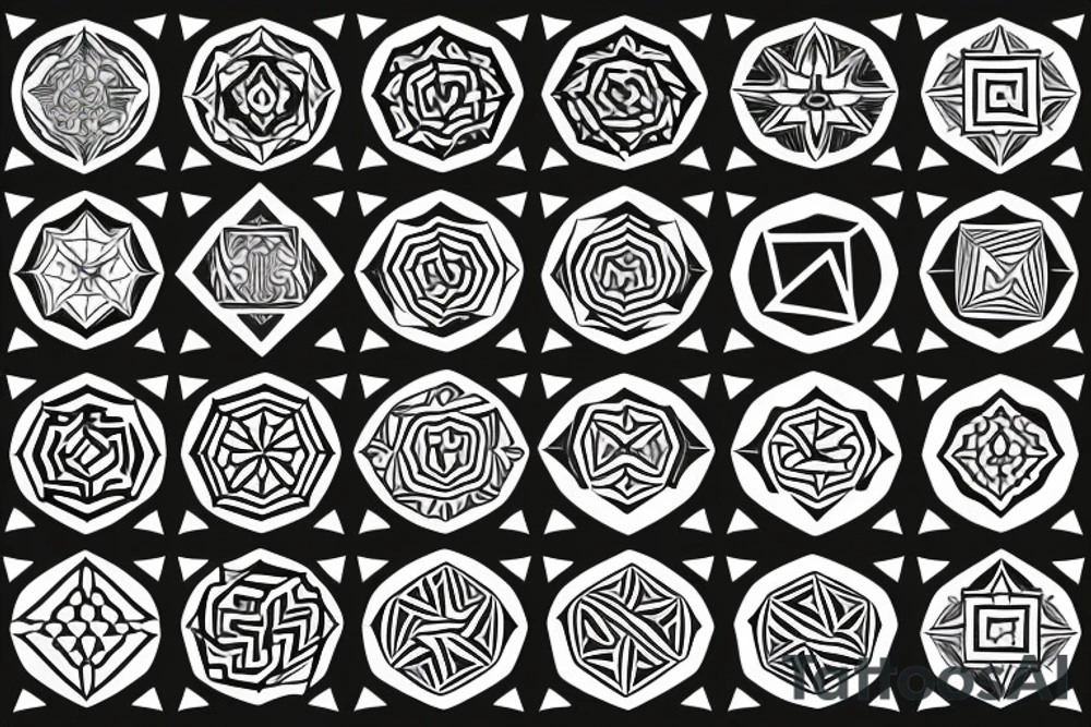 Geometric pattern for the neck tattoo idea