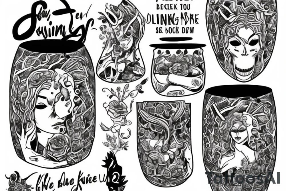 Gaze into her killing jar I'd sometimes stare for hours, She even poked the holes so I can breathe tattoo idea