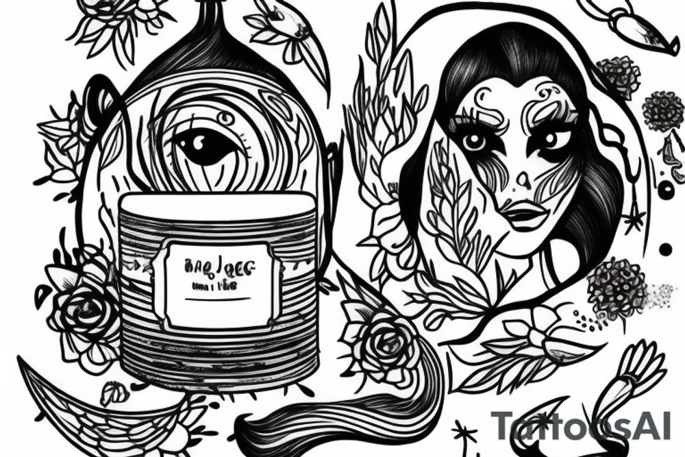 Gaze into her killing jar I'd sometimes stare for hours, She even poked the holes so I can breathe tattoo idea