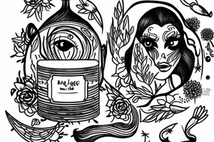 Gaze into her killing jar I'd sometimes stare for hours, She even poked the holes so I can breathe tattoo idea