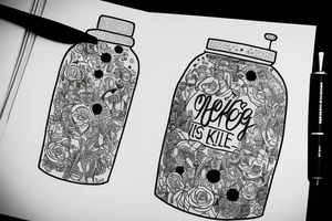 Gaze into her killing jar I'd sometimes stare for hours, She even poked the holes so I can breathe tattoo idea