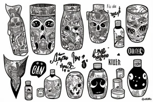 Gaze into her killing jar I'd sometimes stare for hours, She even poked the holes so I can breathe tattoo idea