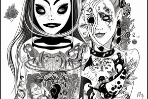 Gaze into her killing jar I'd sometimes stare for hours, She even poked the holes so I can breathe tattoo idea