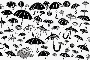 upside down umbrella with storm tattoo idea