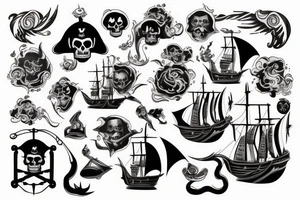 pirate ship and storm tattoo idea