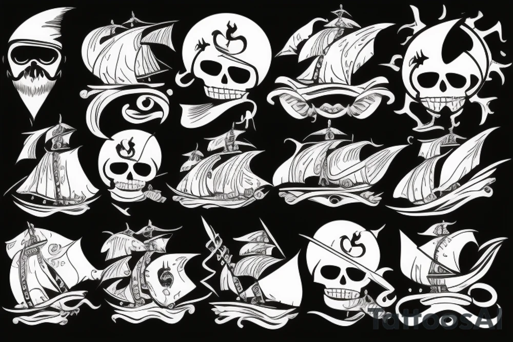 pirate ship and storm tattoo idea
