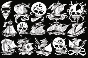 pirate ship and storm tattoo idea