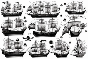 pirate ship and storm tattoo idea