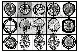 Stained glass window of a brain tattoo idea
