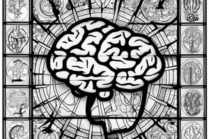 Stained glass window of a brain tattoo idea
