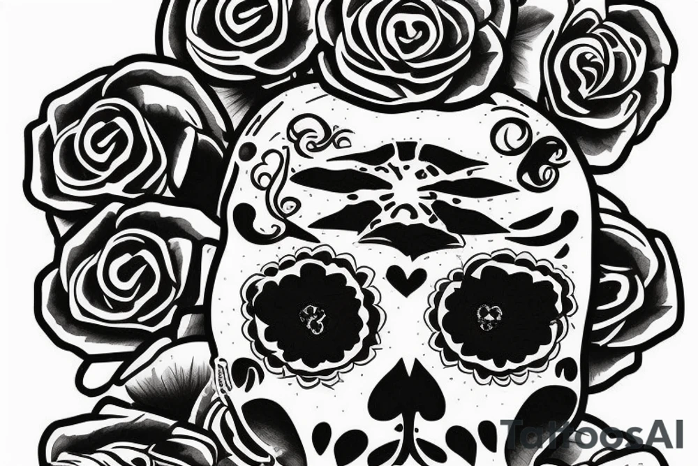 Turtle day of the dead girl tattoo idea