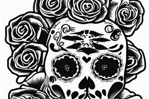 Turtle day of the dead girl tattoo idea