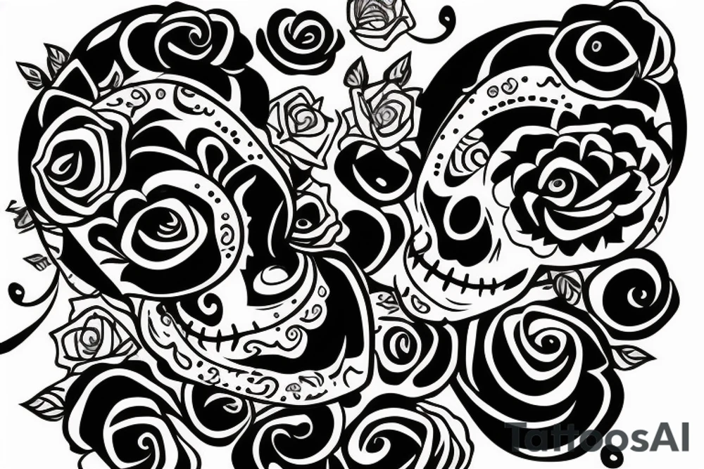 Turtle day of the dead girl tattoo idea