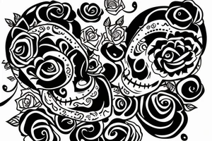 Turtle day of the dead girl tattoo idea