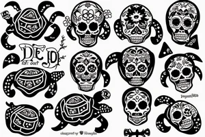 day of the dead girl turtle tattoo idea
