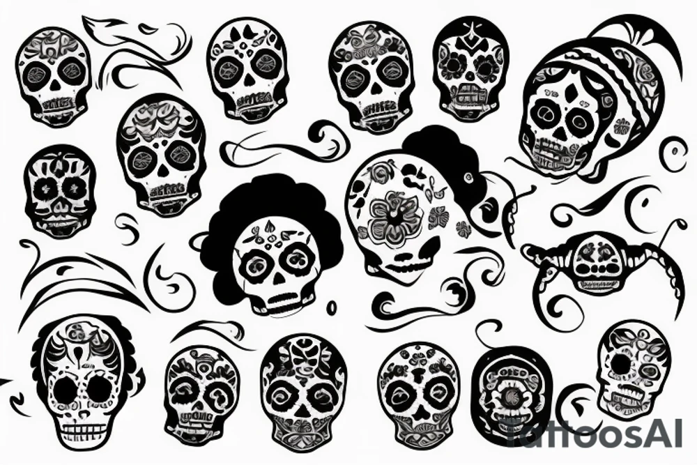 day of the dead girl turtle tattoo idea
