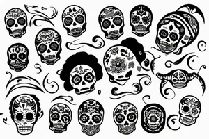 day of the dead girl turtle tattoo idea