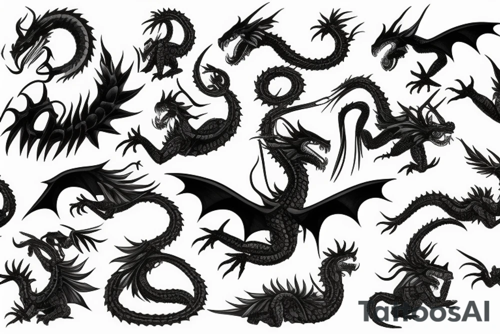 Hungarian Horntail dragon tattoo idea
