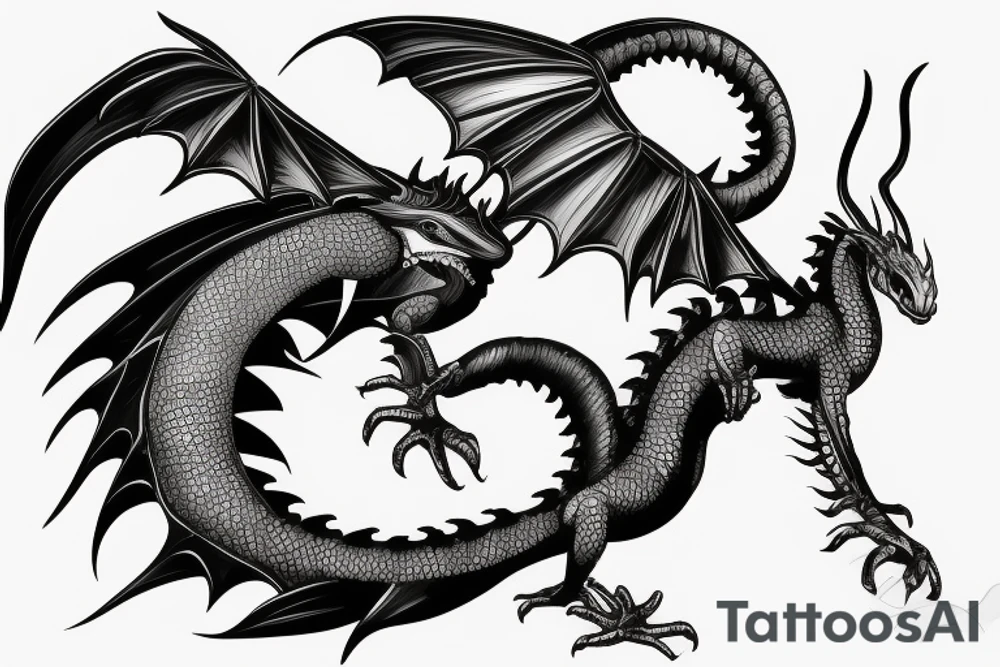 Hungarian Horntail dragon tattoo idea