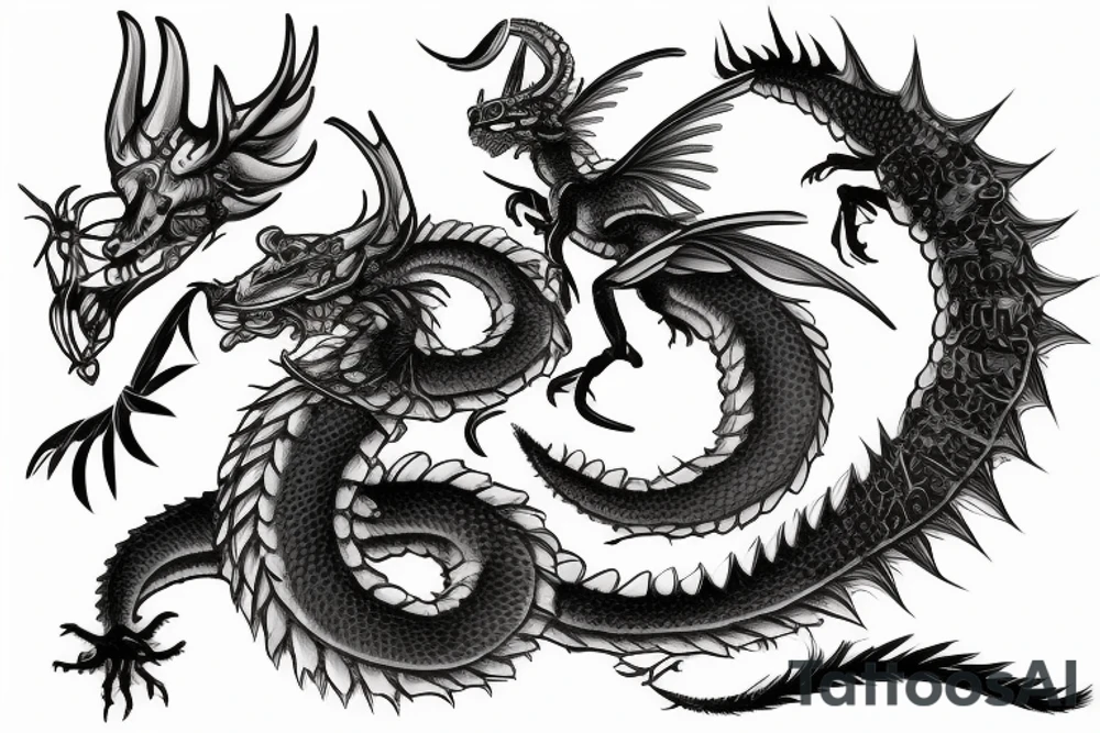 Hungarian Horntail dragon tattoo idea