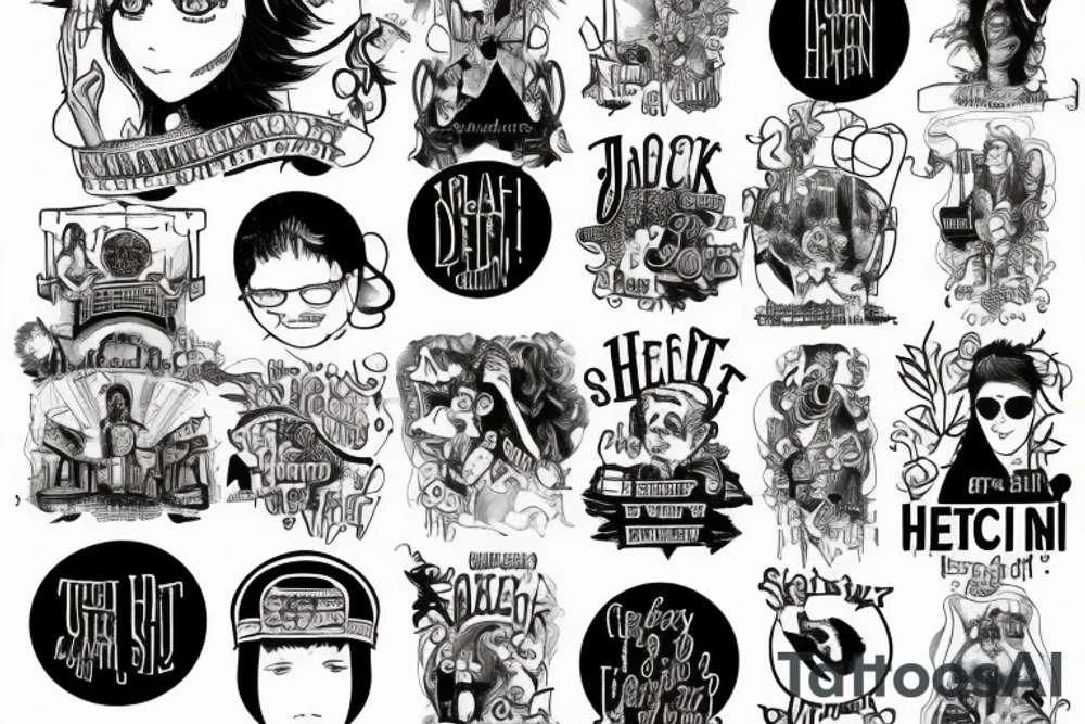 Song lyrics, “a debt I gotta settle in heaven” incorporated with the picture of Jack antanoff tattoo idea