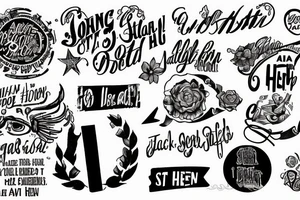 Song lyrics, “a debt I gotta settle in heaven” incorporated with the picture of Jack antanoff tattoo idea