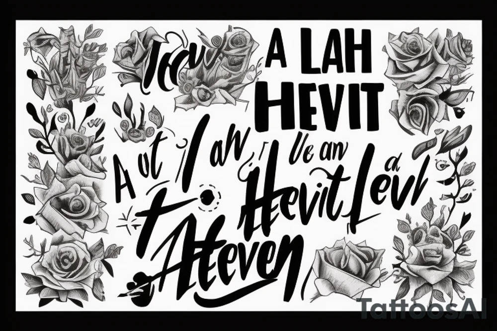 Words “ a debt I gotta settle in heaven” tattoo idea