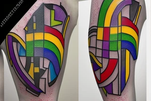 Tetris, video games, 7-11 logo, colors of rainbow, jigsaw.  Script debt I gotta settle in heaven tattoo idea