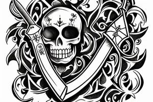 "Memento Mori" With a scyth behind it tattoo idea