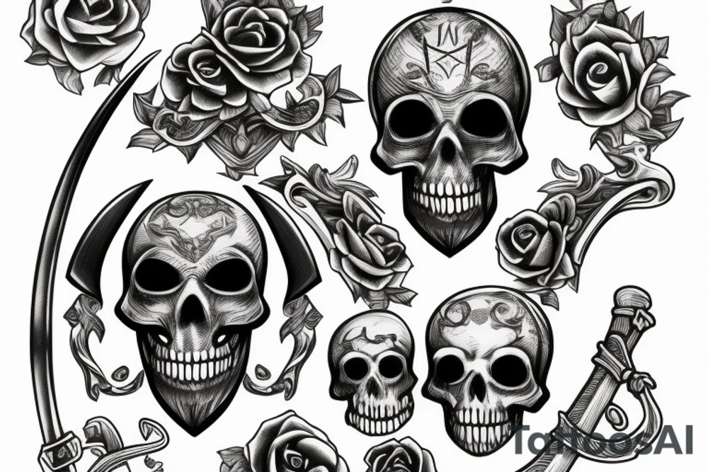 "Memento Mori" With a scyth behind it tattoo idea