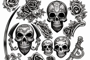 "Memento Mori" With a scyth behind it tattoo idea