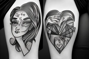 Gangster girl holding a broken heart tattoo idea