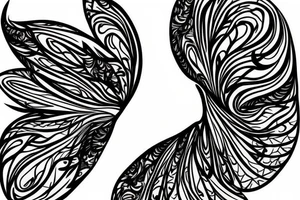 The black butterfly that one side of the wing is Wave similar to Shawn Mendes tattoo tattoo idea