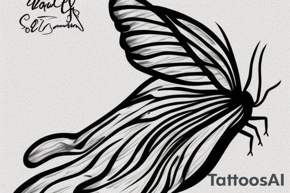 The black butterfly that one side of the wing is Ocean similar to Shawn Mendes's tattoo tattoo idea