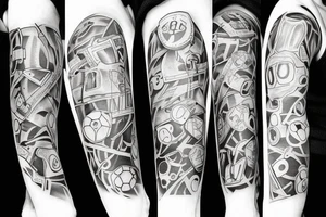 life story starting from playing football in high school, afterwards joining the Army Special Operations, and then having a family with 3 little girls tattoo idea