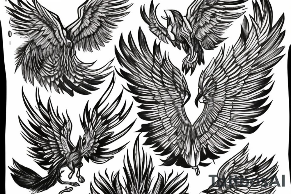 Phoenix giving rebirth after war tattoo idea