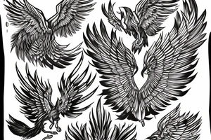 Phoenix giving rebirth after war tattoo idea