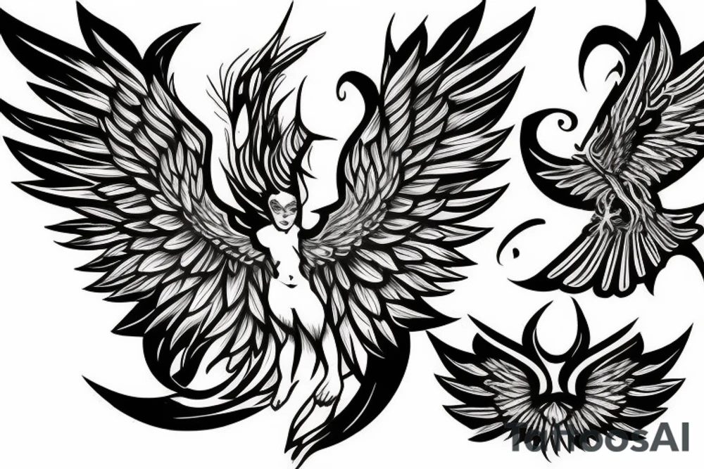 Phoenix giving rebirth after war tattoo idea