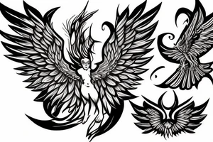 Phoenix giving rebirth after war tattoo idea