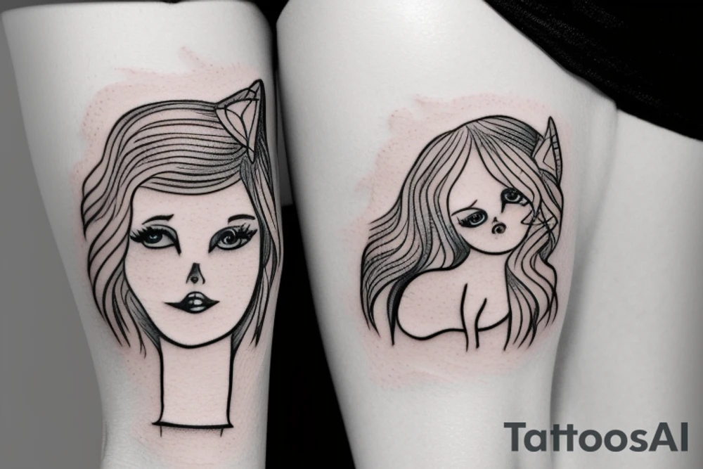 Girl with a small dog tattoo idea