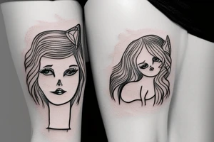 Girl with a small dog tattoo idea