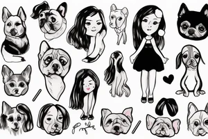 Girl with a small dog tattoo idea
